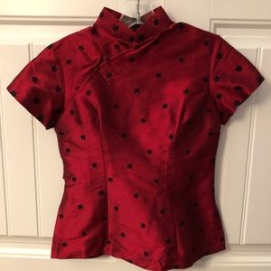 Silk Asian style blouse
